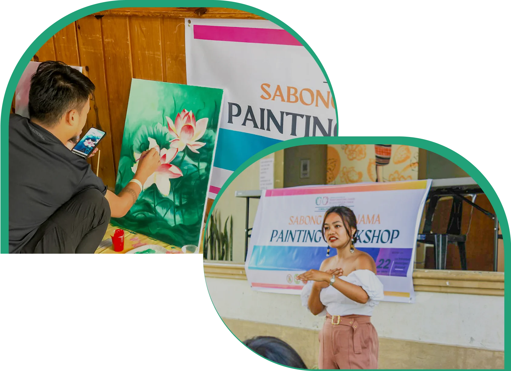 Youth painting flower